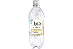 Hal's New York Seltzer Carbonated Vanilla Cream Flavored Sparkling Water, Zero Sugar, Zero Calorie, Zero Carbs, 20 Fl Oz (Pack of 24)