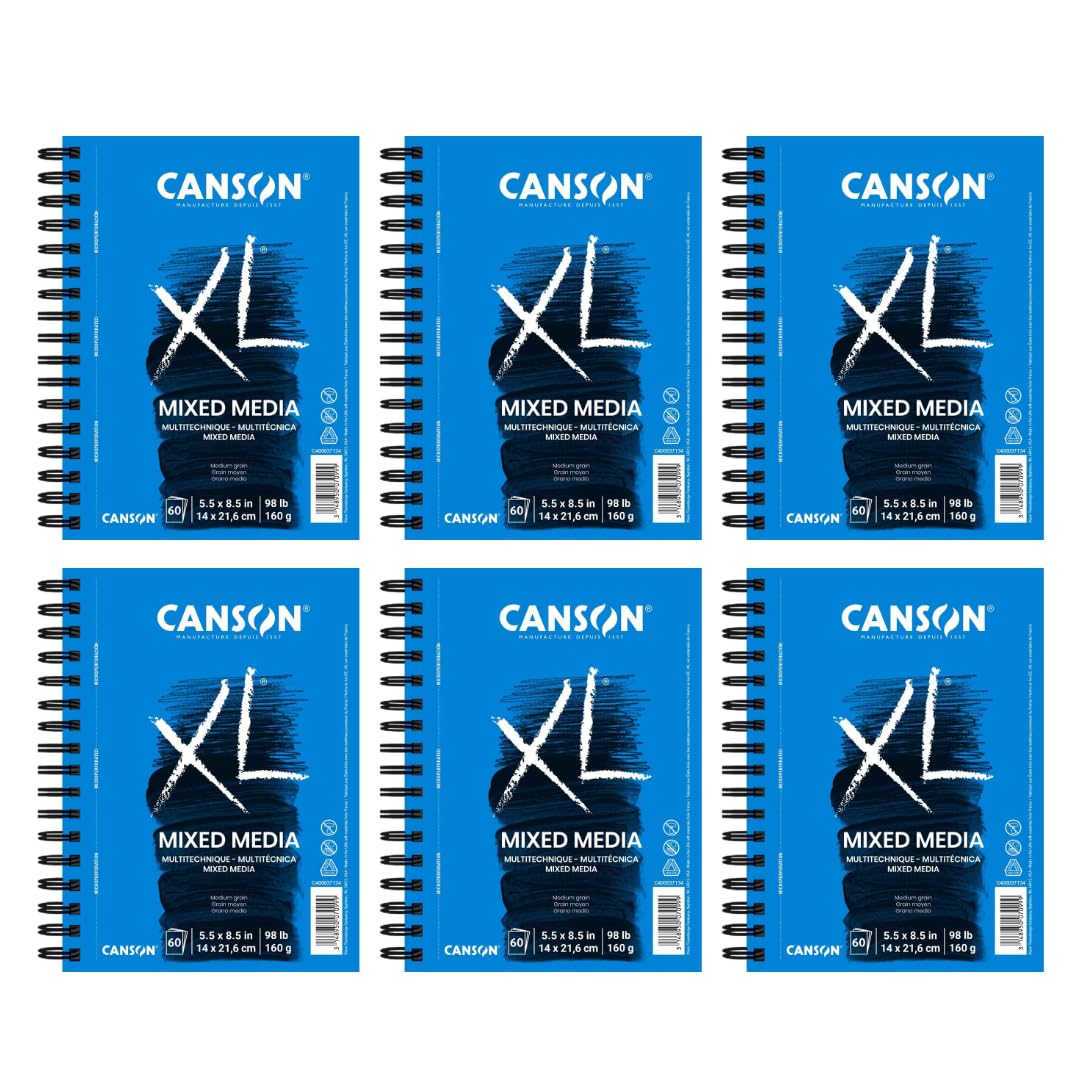 Canson XL Series Mixed Media Pad 5-1/2 x 8-1/2", Pack of 6 Image