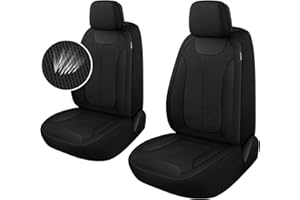 CAROMOP Car Seat Covers Premium 3D Air Mesh Cloth Front Set Washable and Breathable Automotive Vehicle Seat Covers for Cars Interior, Universal Fit for Cars, Sedans, Trucks, SUVs (Black)