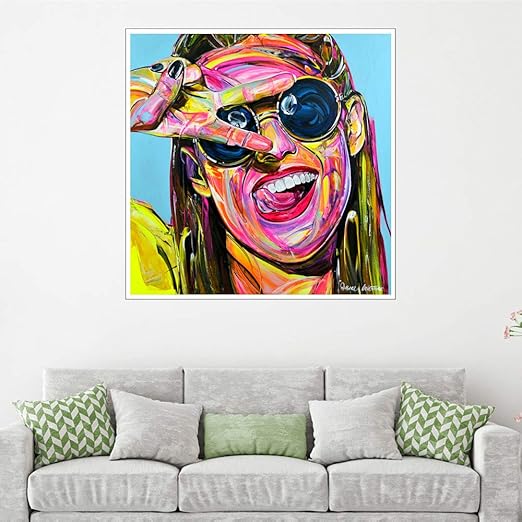 WSNDGWS Carácter Pintura al óleo Cara Decoración del hogar ...