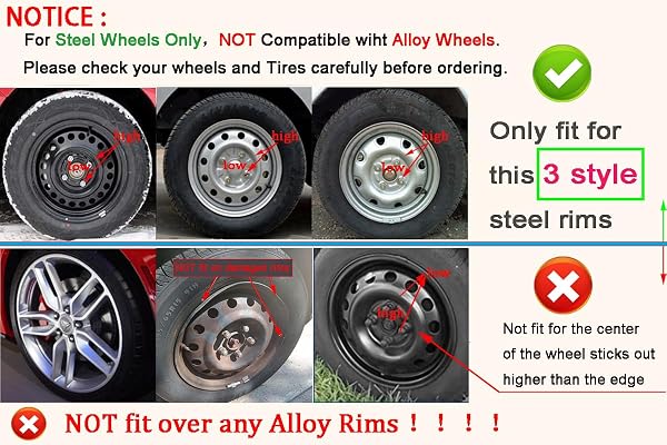 HUBCAP WHEEL COVERS REPLACEMENT SIZE R15 HUB CAPS UNIVERSAL-FIT STEEL WHEEL RIMS COVER ABS TIRE CAP FOR MOST CARS TRUCKS SEDANS SUV -SET OF 4(15-INCH,SILVER-BLACK)