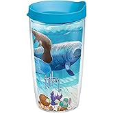 Tervis Guy Harvey Manatee Made in USA Double Walled Insulated Tumbler Travel Cup Keeps Drinks Cold & Hot, 16oz, Classic