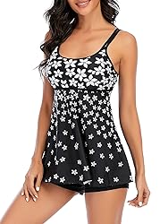 Womens Tankini Swimsuits Vintage Boyshorts Two