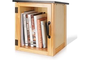 Exttlliy Outdoor Library Book Box Storage Small Wood Cabinet Little Literature Box for Neighborhood Community and School Sharing Books, Literature, Newspapers, Food and Art
