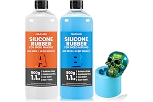 NASUBI Silicone Mold Making Kit 35oz,2.2LBNon-Toxic Safe Liquid Silicone Rubber for Mold Making, 15A Mixing 1:1 by Weight Fast Curing Silicone Mold Makingfor DIY Handmade Soaps, Candles, Resin Molds