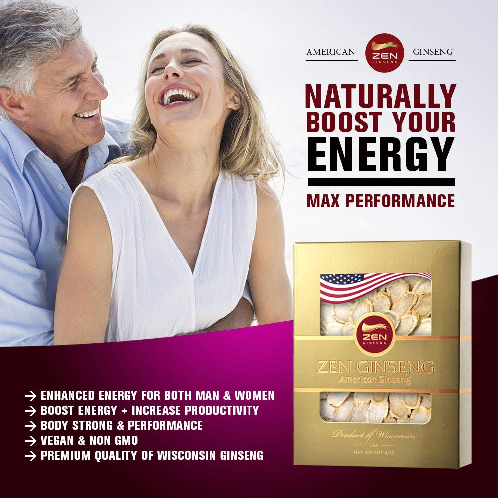 8 Boxes of American Wisconsin Ginseng Slice (4oz/Box) 32oz Total — Performance & Mental Health for Men & Women
