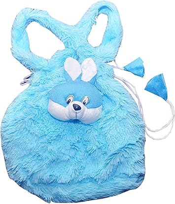 Punyah Creations Fur Potli Blue Toy Bag with Bunny