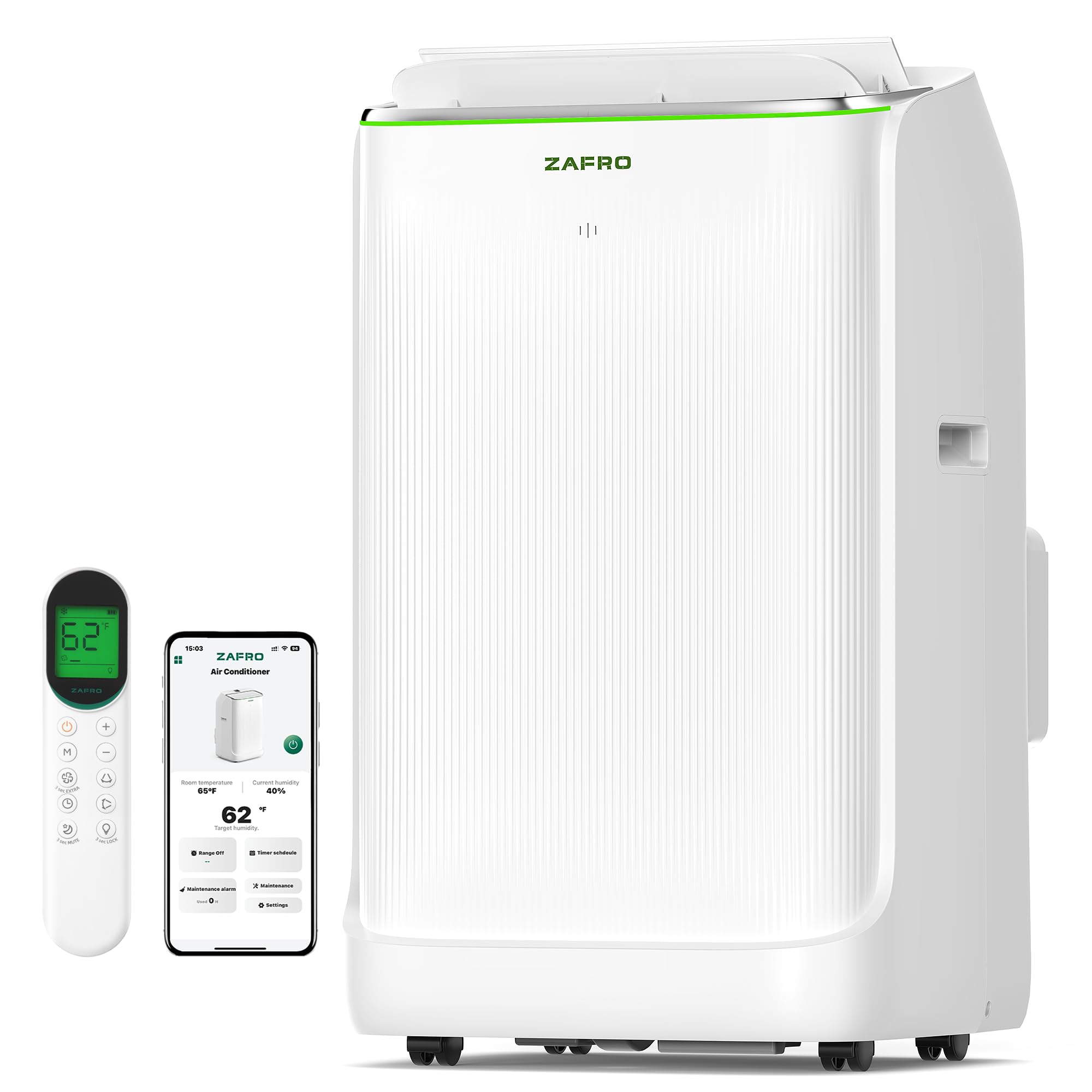 Photo 1 of ***FACTORY SEALED***ZAFRO Smart Inverter Portable Air Conditioners, 16000 BTU (12000 BTU SACC) Dual Hose Portable AC Unit with Energy Saving/Ultra Quiet(42dB)/Drainage-free Cooling/APP/Remote for Multi-Scenario Use