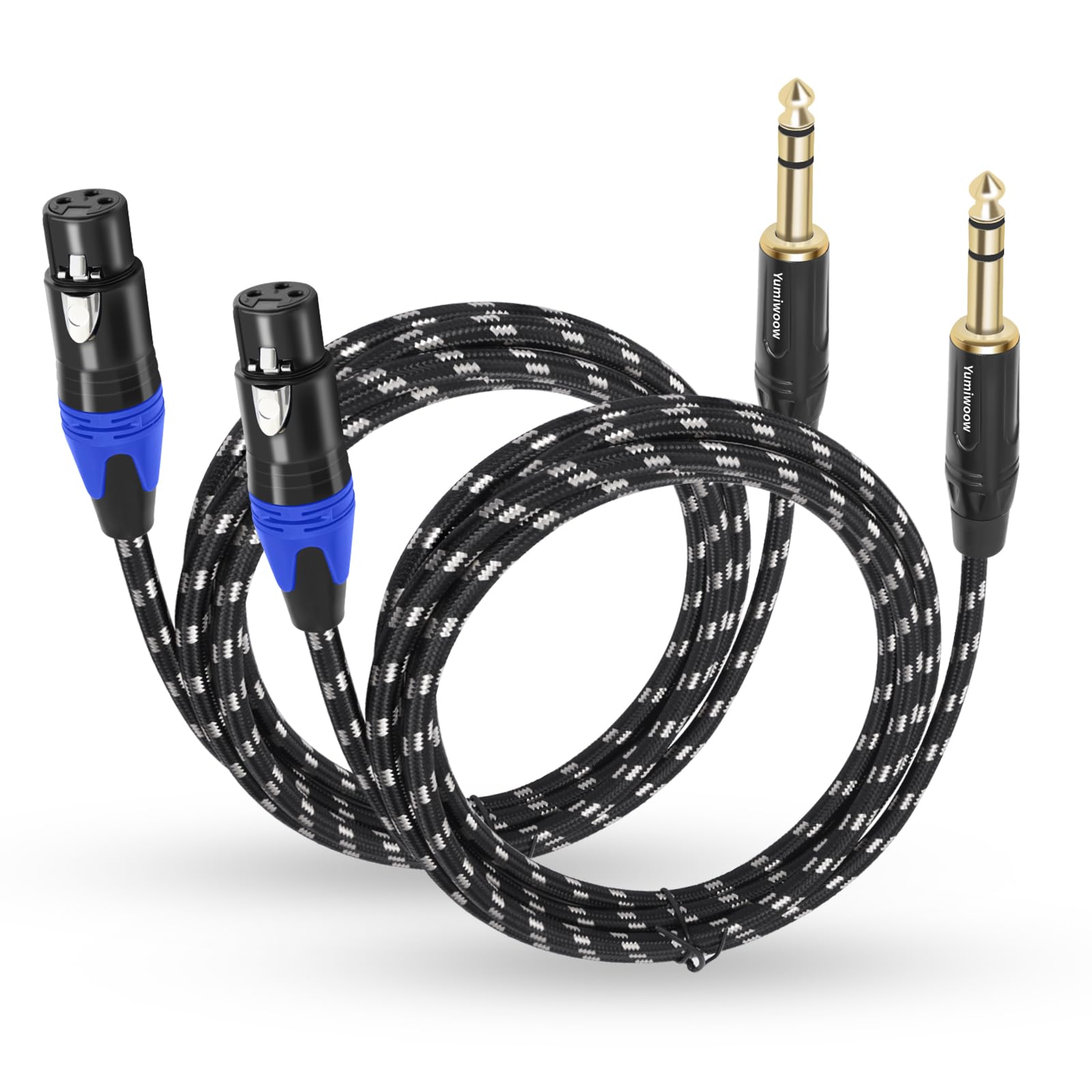 Photo 1 of 1/4" to XLR Cable,Heavy Duty Nylon Braided,Gold Plated Plug,Balanced 1/4" TRS to XLR Female Patch Cable, Quarter Inch 6.35mm to 3pin XLR Female Microphone Cable, for Speaker,Mixer-3.3ft/2Pack