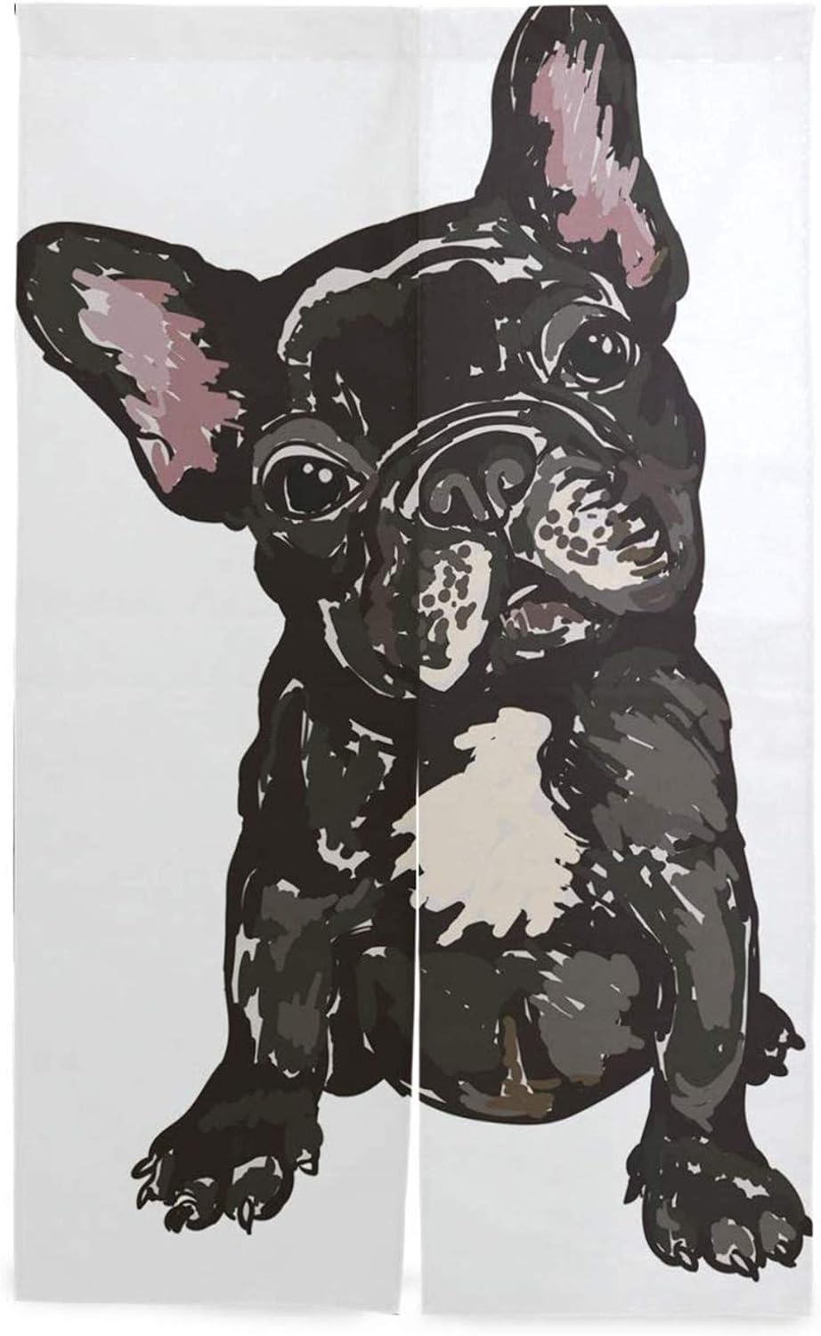 Amazon 和 のれん イラスト 70x150cm ロング パグ いぬ 犬柄 かわいい 可愛い 白 ホワイト 間仕切り 和風 断熱 室内インテリア突っ張り棒付き 温泉マーク のれん 暖簾スレ のれん プレミアム のれん オンライン通販