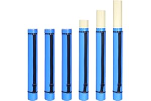 Ireer 6 Pcs Expandable Poster Tube with Strap for Documents Artwork Container Poster Transport Map Holder Tube Blueprint Storage Carrying Case for Architect Teacher Student 24.5'' to 40'' (Blue)