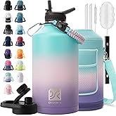 DYSANKY 1 Gallon Water Bottle Insulated | Thickened Stainless Steel Vacuum Metal Water Jug | Portable Sports Large for Gym and Hiking with Straw, Carrier Bag, Handle Strap | BPA-Free 128 oz