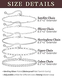 Melshabt Sterling Silver Anklet for Women 925