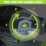 WORKPRO Orbital Sander 300W 125mm 6 Speed 13000 RPM with Dust Box view 4