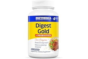 Enzymedica Digest Gold + Probiotics, 2-in-1 Digestive Enzymes & Probiotic Support, Promotes Gut Health with 1 Billion Active Cultures, 90 Capsules