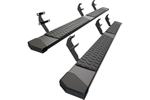 AUTOBULL 6 Inches Running Boards Side Steps Compatible with 2015-2025 Ford F150 F 150, 2017-2025 Ford F250 F350 Super Duty SuperCrew/Crew Cab 4 Full Size Doors, Black Textured Aluminum Nerf Bars