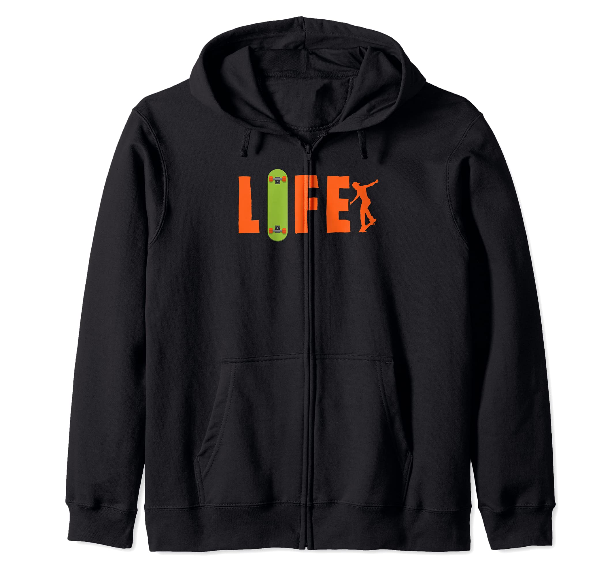 Retro Life Skateboarder Skateboarding Zip Hoodie
