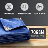 Keplin Tarpaulin Cover 2x3m 70gsm Waterproof PE Material Blue Heavy Duty view 3
