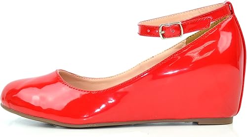 red mary jane wedges