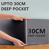 My Home Store Fitted Sheet 100% Egyptian Cotton 300TC Charcoal Single view 3