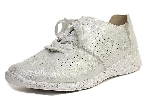 Amazon Antelope フラットシューズ レディース シルバー レース