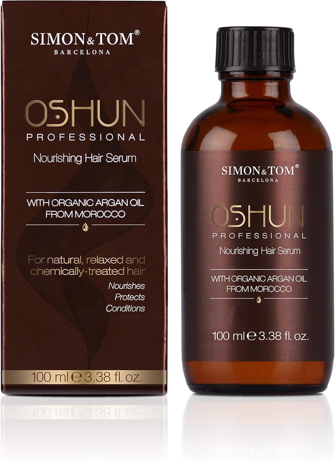 Simon&Tom Oshun Nutritive Hair Serum Moroccan Bio Argan Oil, Nourishes, Repairs, Softens and Protects, Professional Salon-like Finish, Defines Curls, frizzy hair, 100ml