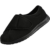 YURUMA Men Wide Walking Shoes Adjustable Velcr Elderly Diabetic Edema Swollen Feet Outdoor Lightweight Anti Slip Sneaker Sole