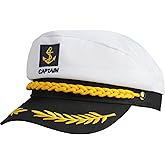 Youbinzi Yacht Sailor Hat, Navy Captain Cap, Adult Marine Admiral Costume