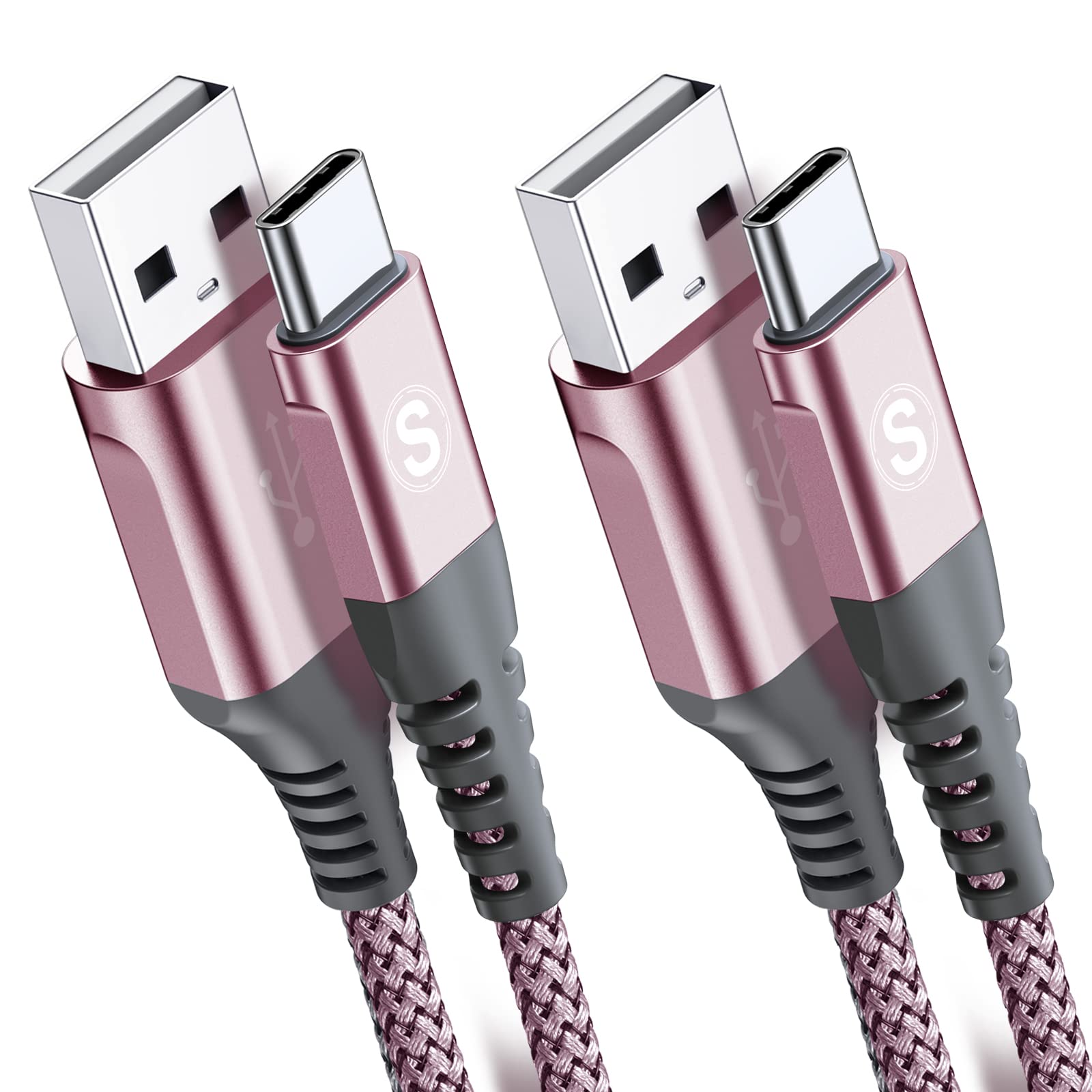 2-Pack 2M USB C Cable 3.1A Fast Car Charger Cable Compatible for iPhone 16 15 Plus Pro Max, Samsung Flip/Fold 7 6 5 4 3 S25 S24 S10 S20 S21 S22 S23 A16/15/14/13/12 A35/A34 A56/55/54, Pixel 9 8 7 6