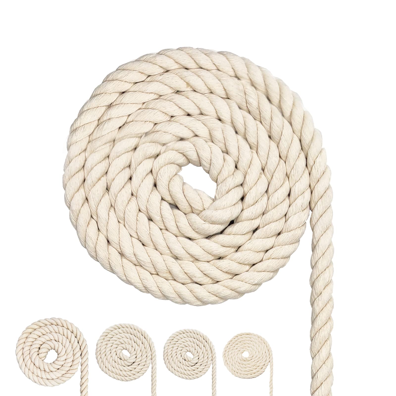 Cotton Cord, Macrame Yarn Rope, Many Sizes, Cotton Rope for DIY Crafts, Gifts (10 mm (4M)) — image 1