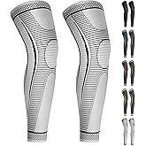Ruilaibao 2 Pack Full Leg Compression Sleeves for Men And Women Long Knee Brace Support for Basketball, Running, Workout, Cycling, Sport