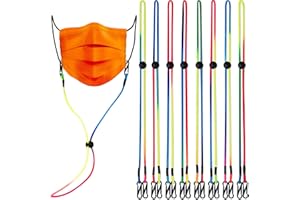 NiHealth 8PCS 13’’ Face Mask Lanyard for Women & Men Tomorotec Elastic Thin Nylon Mask Lanyard Clips Ear Saver Mask Holder Adjustable Length Glasses Chain Hanger Cord String Comfortable Around Neck