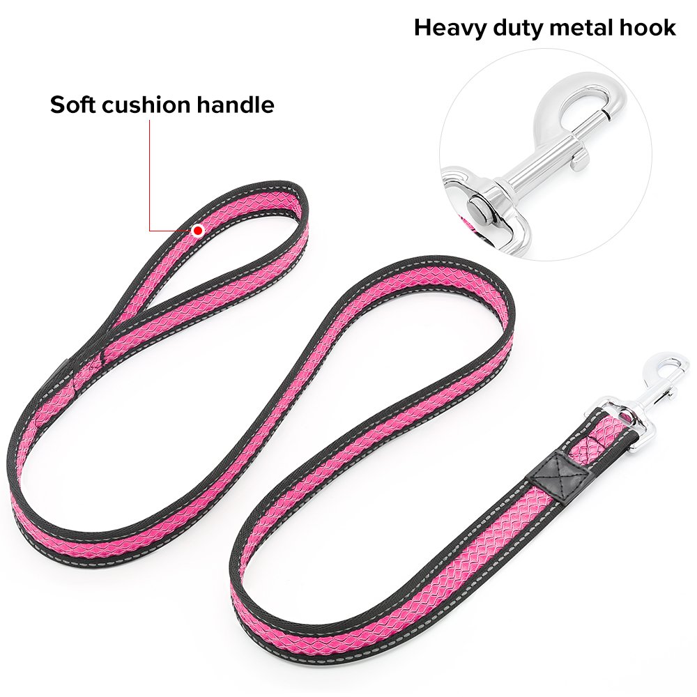 Reflective Dog Leash, Strong & Heavy Duty Pet Leash, Lightweight & Washable Soft Mesh, Handle Lead for Greater Control Safety Training, Walking, Running- Suitable For Small/Medium/Large Dogs