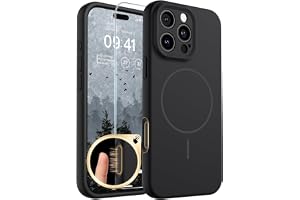 SUPFINE Silicone & Magnetic for iPhone 16 Pro Max Case Black