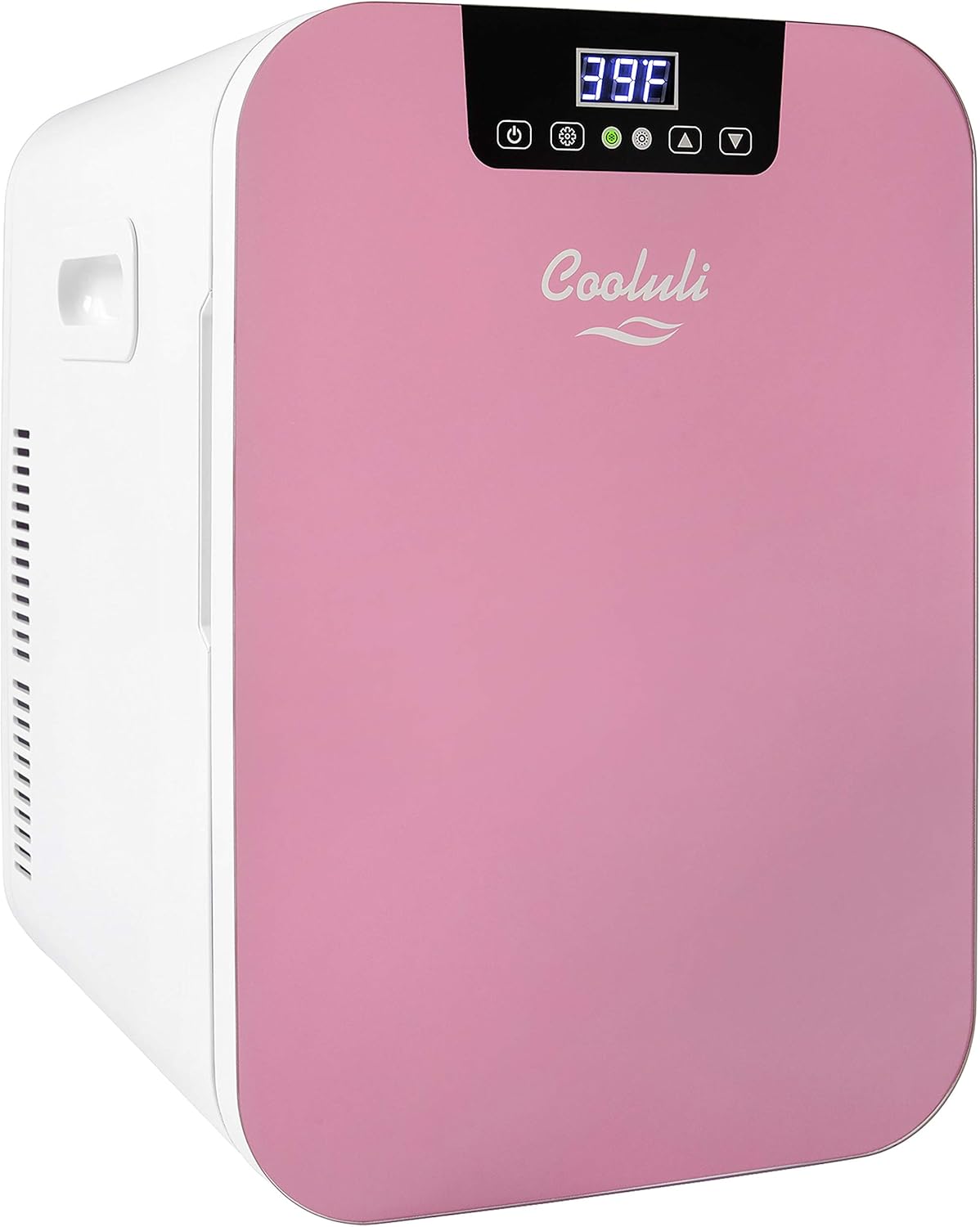 Cooluli Concord Pink 20 Liter Compact Cooler Warmer Mini Fridge for Bedroom, Office, Car, Dorm - Portable Makeup Skincare Fridge with Digital Temperature Control