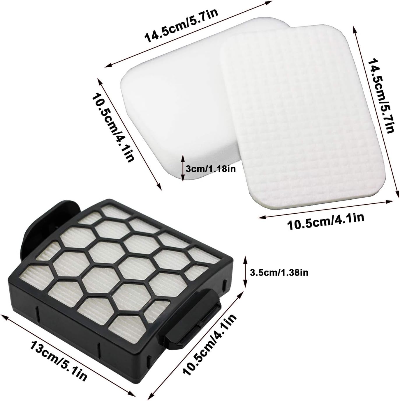 RONGJU 2 Post + 4 Foam & Felt Filters for Shark Navigator Zero-M Self-Cleaning Brushroll Pet Pro ZU60 ZU62 ZU62C and Navigator Pet Plus NV150 NV251 NV255 Upright Vacuum, Parts 1238FT60 & 1239FT60: Appliances