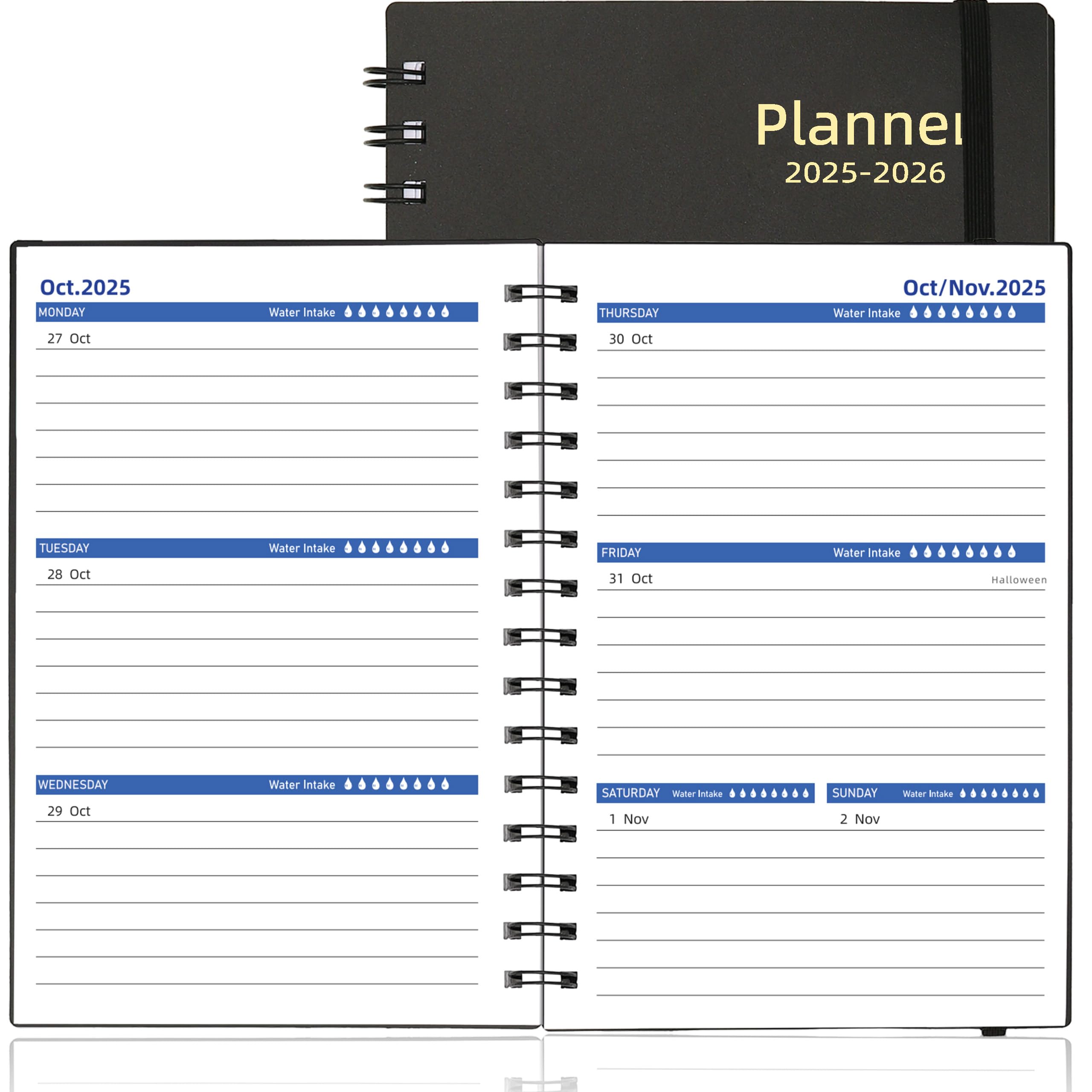 Photo 1 of Daily Planner 2025-2026, Weekly & Monthly Planner from Jul 2025-Dec 2026, 18 Month Academic Calendar with Tabs, A5 Size, Black
