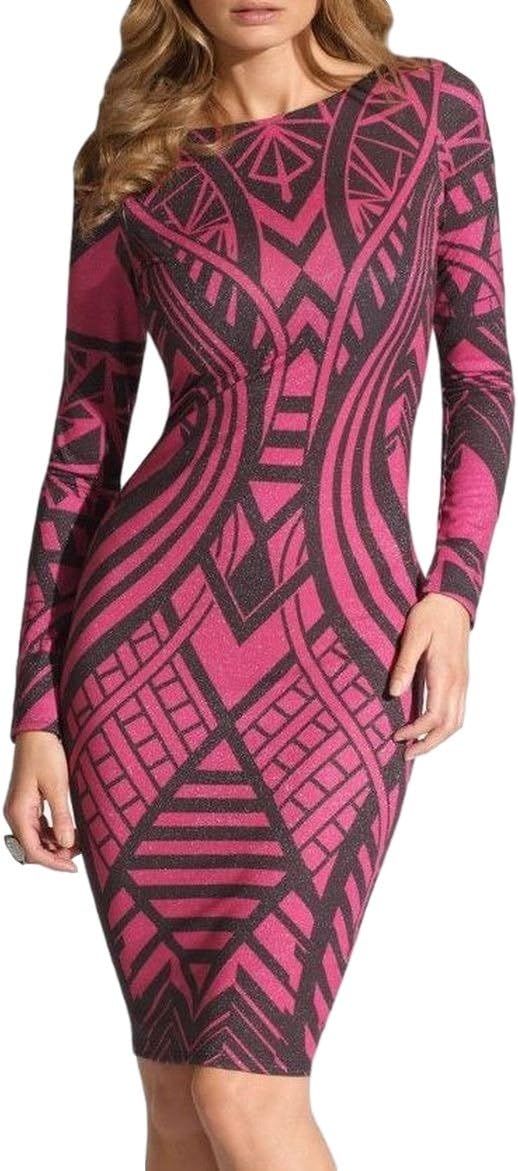 Ex Lipsy Pink Tribal Abstract Printed Bodycon Party Dress