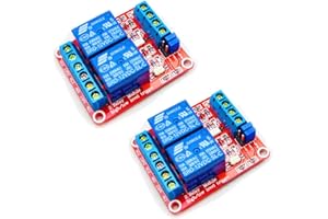 HiLetgo 2pcs DC 12V 2 Channel Relay Module with Isolated Optocoupler High and Low Level H/L Level Trigger Module Triggered by DC 12V