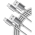 Anker USB to USB C Cable [2 Pack, 6FT], USB A to USB C Charger Cord for Samsung Galaxy S10 S10+, LG V30, Beats Fit Pro and More (USB 2.0, Silver)
