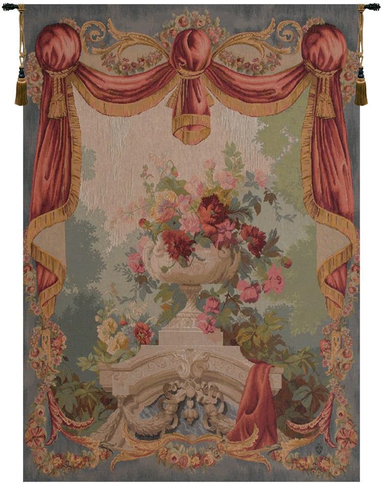 C Charlotte Home Furnishings Inc. Drape Fleuri French Tapestry Wall Hanging | Viscose Cotton and Polyester Blend Wall Art 58x43 Inch Home Decor Accents