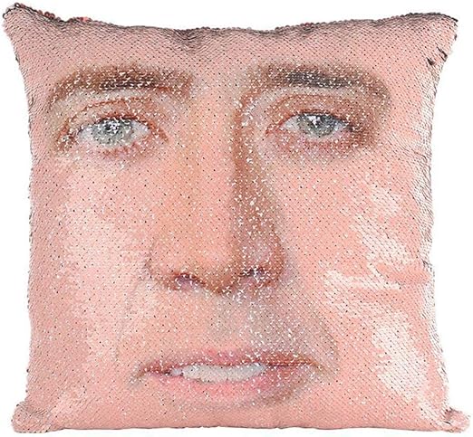 Oobest Nicolas Cage Meerjungfrau Pailletten Kissen Magic Dekokissen Fall Dekorative Farbwechsel Kissenbezug Amazon De Kuche Haushalt