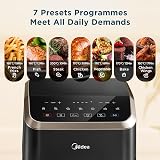 Midea Air Fryer 5L with Window HeatXpress 1600W 7 Presets Digital view 4