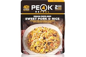 Peak Refuel Sweet Pork and Rice | Freeze Dried Hiking, Backpacking and Camping Meals | Amazing Taste | Real Meat | High-Protein | Quick Prep Food