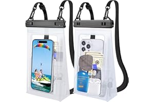 Kebrela 2 Pack Large Waterproof Phone Pouch Floting, Waterproof Phone Case for iPhone 16 15 14 13 Pro Max Galaxy S25 S24 All Devices, IPX8 Double Sealing, Water Proof Bag for Beach Water Park