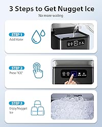 Aeitto Nugget Ice Maker 40Lbs/24H, Countertop Soft