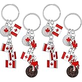 PRETYZOOM 12Pcs Canada Keychains with Maple Leaf Pendant Canadian Souvenir Key Rings for National Day Party Favors and Canada Bag and Purse Charms