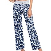 Peystean Trendy Womens Comfy Drawstring Palazzo Lounge Pajama Pants Wide Leg Ladies Yoga&Sleepwear Long Home PJs Bottom