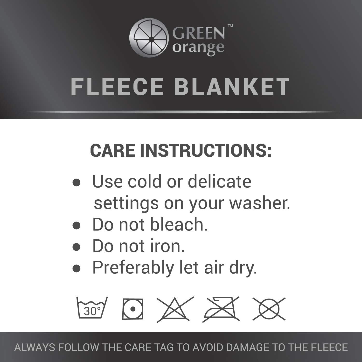GREEN ORANGE Fleece Throw Blanket for Couch – 50x60, Lightweight, Black and White – Soft, Plush, Fluffy, Warm, Cozy – Perfect for Bed, Sofa: Home & Kitchen