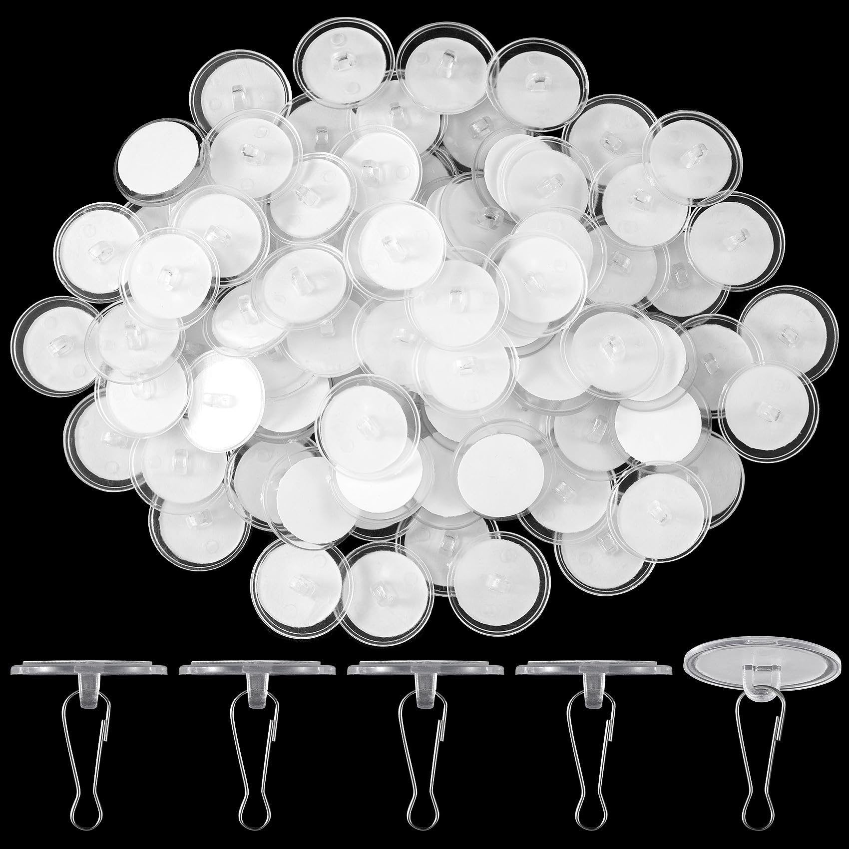 Photo 1 of Mxxipp 80 Pack Self-Adhesive Ceiling Hooks for Hanging, Sticky Damage-Free No-Drill Ceiling Discs, Removable Transparent Wall Hanger for Festival Wedding Birthday Party Christams Decorations